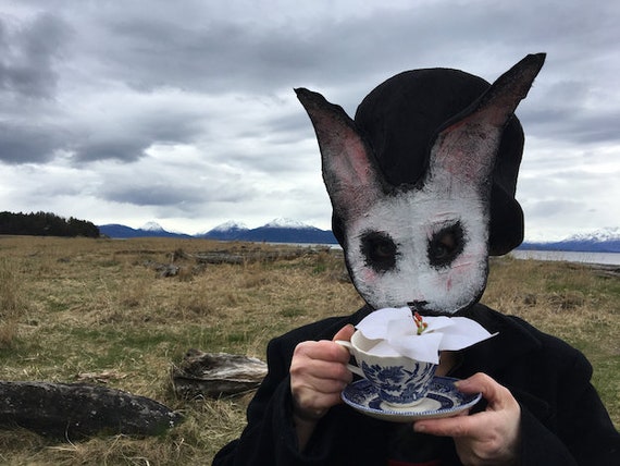 Masque de lapin, masque de masque noir, masque d'œil de lapin avec  oreilles, masque de lapin pour cosplay, déguisement, bal d'accessoires,  Pâques, carnaval