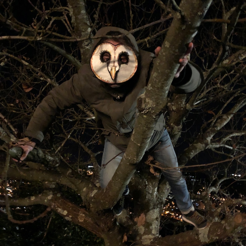 Hand made, hand painted owl masks, with black rimmed eye holes and delicate beaks. These masks are great for Halloween, costume and masquerade parties, photo and video props, and fun times.