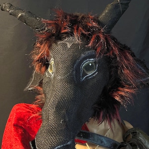 Goat Mask, Adult Halloween Costume - Cosplay, Larp, Handmade, Custom Photo and Video Prop