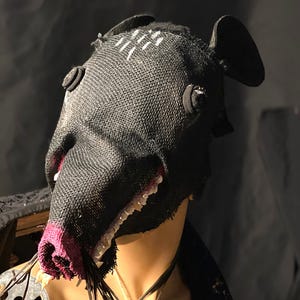 Black Possum Mask - Adult Halloween, Masquerade, Creepy Cute Cosplay Costume Masks for Photo Shoots, Videos and Fun Times