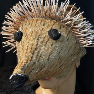 Máscara de ouriço assustador - Fantasia de cosplay de Halloween para baile de máscaras - Adereço fotográfico personalizado feito à mão