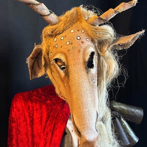 Cryptid Goat Mask: Handmade Halloween Costume, Photo Prop