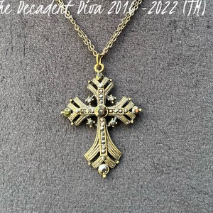 Cross, Cross Necklace, Necklace, Jewelry, Crucifix, Handmade, Anniversary Gift, Faith, Christian Gift, Metal Cross, Black, Silver Cross