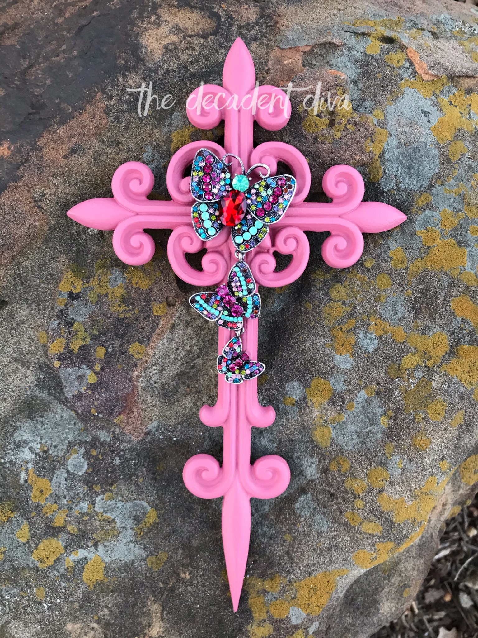 WALL CROSS DECOR Fleur De Lis Wall Decor Wall Crosses For | Etsy