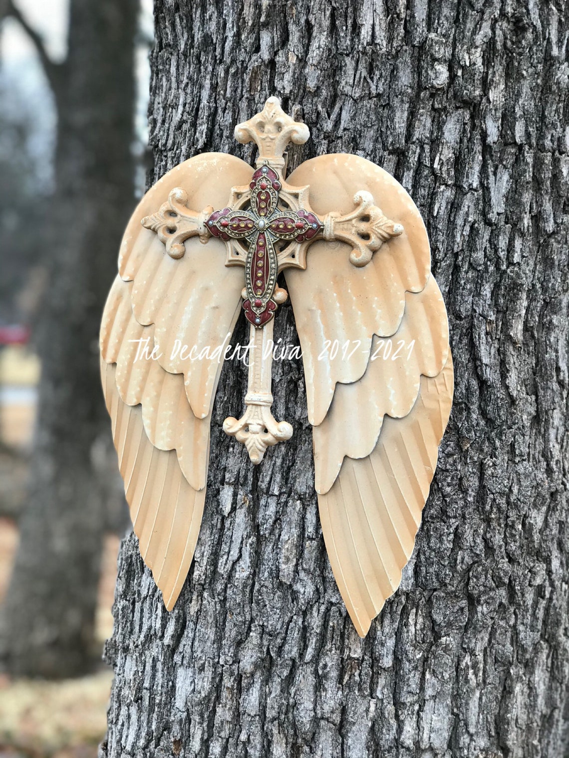 WALL CROSS DECOR Guardian Angel Wing Decor Gold Angel Wings Etsy