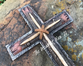 Cross, Wood Cross, Wall Cross, Cross Decor, Southwestern, Crucifix, Faith, Christian Gift, Bone, Wood, Gifts For, Indian