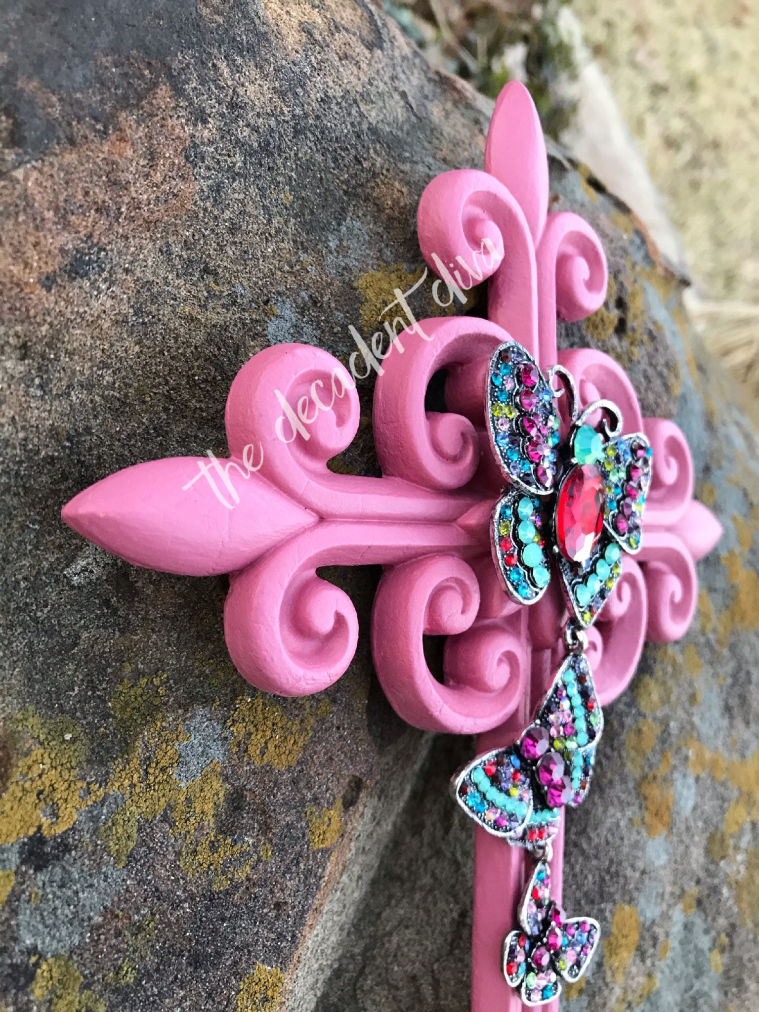 WALL CROSS DECOR Fleur De Lis Wall Decor Wall Crosses For Etsy