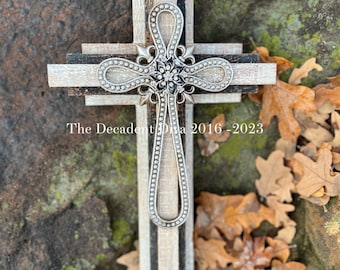 Cast Iron Ornate Cross Home Garden Memoiral Religious Outdoor Wall