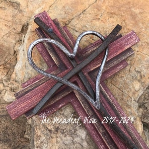 Wall Cross, Father’s Day, Decorative Cross, Wood Cross, Metal Cross, Crucifix, Cross Wall Decor, Hearts, Christian Gifts, Birthday Gifts