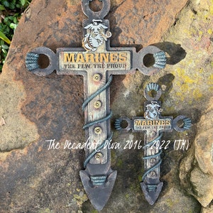 Cross, Marines, Marine Corps, USMC, Veteran, Wall Cross, Crucifix Wall, Cross Wall Decor, Faith, Christian Gift, Gifts For, Birthday, Easter