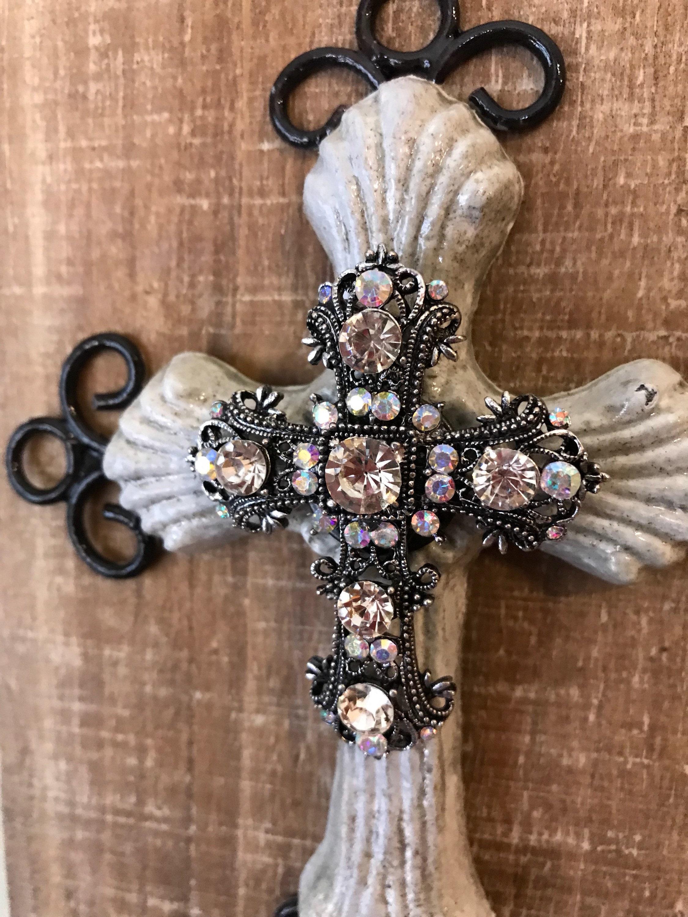 WALL CROSS DECOR Fleur De Lis Wall Decor Wall Cross for | Etsy