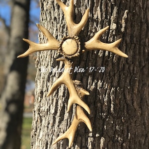 Deer Antlers, Wall Cross, Decorative Cross, Crucifix Wall, Anniversary Gifts, Christian Gifts, Gifts For Him, Man Cave, Religious Art