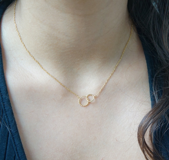 Mini Interlocking Circles Necklace Mother Daughter Gift Bff - Etsy Australia