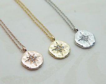 Star Necklace Compass Necklace Dainty Layering Necklace Gold/Rose Gold/Silver Friendship Necklace Follow Your Dreams Necklace Gift