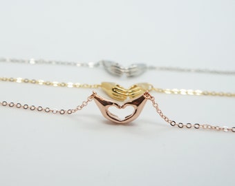 Love Necklace Small Heart Necklace Layering Necklace Mother's Gift Best Friend Necklace Love You Necklace Gold/Rose Gold/Silver