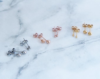 Teeny winzige Edelstahl-Ohrstecker kleine Ball-Ohrringe Minimalist SUPER zierliche niedliche Ball-Dots-Ohrringe Nicht anlaufend
