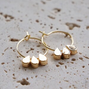 Dangling Thin Hoops, Dainty, Gold Earrings, Delicate Hoop Earrings, Minimalist Style, Lightweight Jewelry, Gift for Her