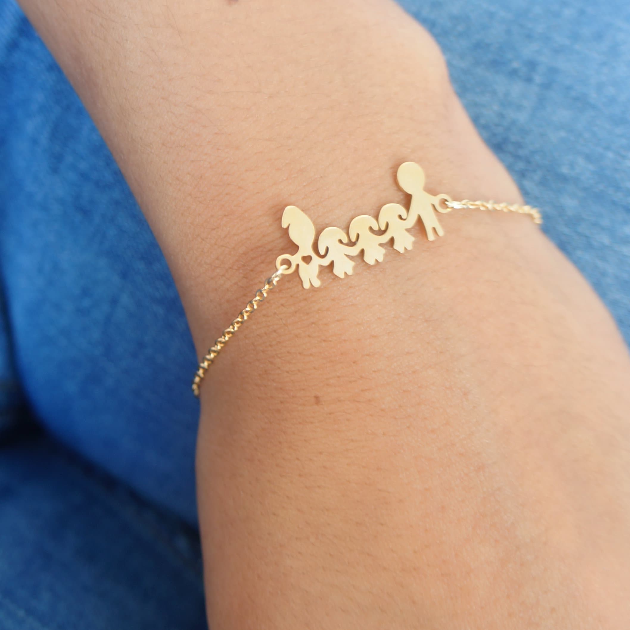 Dainty Gold Bracelet Family Bracelet Sisters Bracelet Mother Etsy