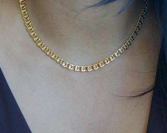 Collar de cadena de acero inoxidable dorado, delicado collar para combinar con otras piezas