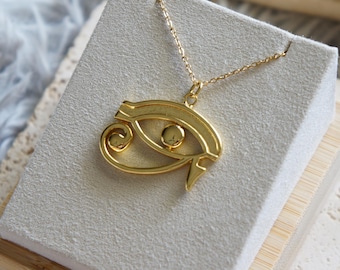 Eye of Horus Handmade Necklace Good Luck Protection Necklace Gold Jewelry for Her
