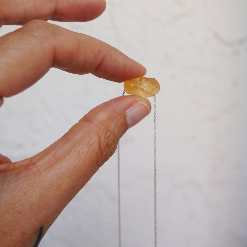 Raw Crystal Necklace Natural Citrine Necklace Rough Stone image 4