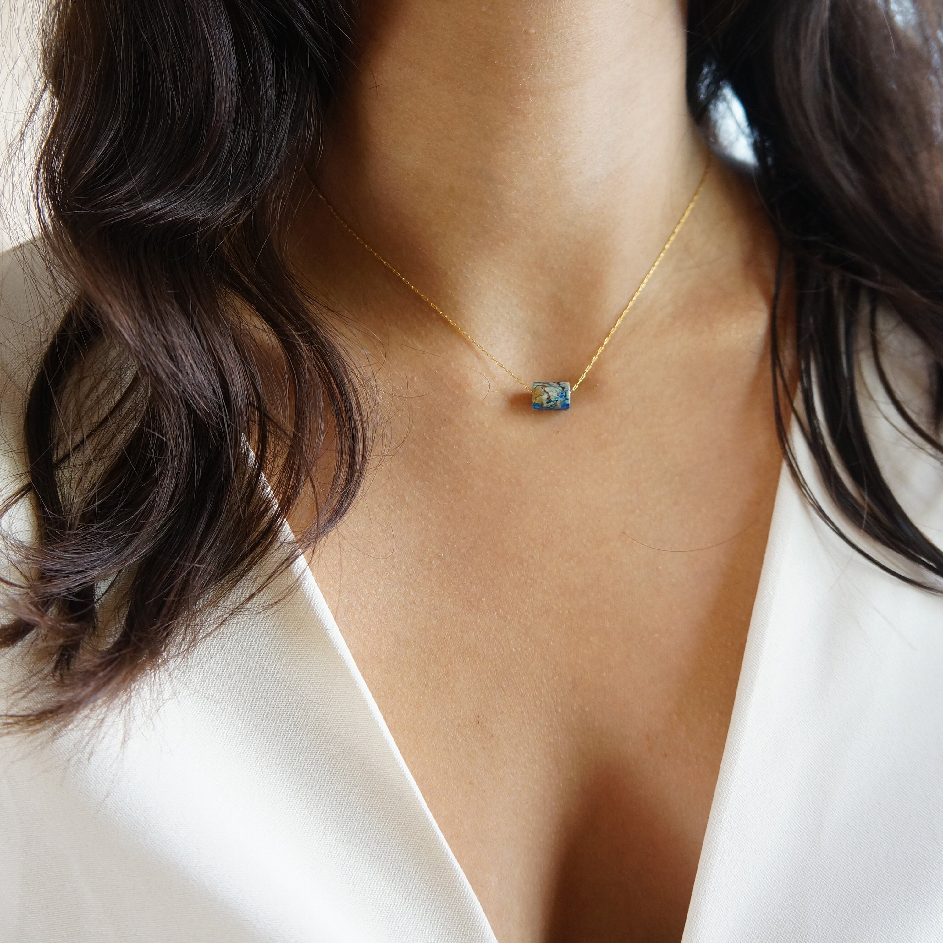 Chrysocolla stone hotsell necklace