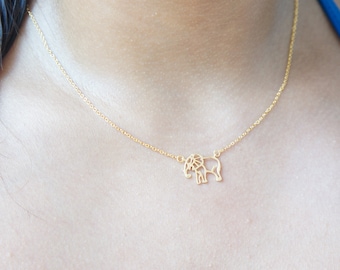 Gold Elephant Necklace: Good Luck Charm, Sister Gift