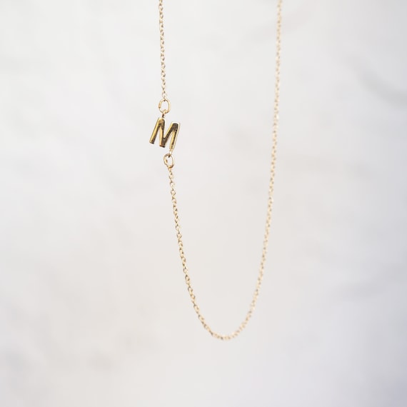 Initial 2024 necklace asymmetrical