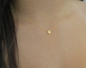 Tiny Necklace Initial DIAMOND Necklace Bridesmaids Personalized Dainty Necklace Minimalist Necklace Bridesmaid Proposal Gift Idea