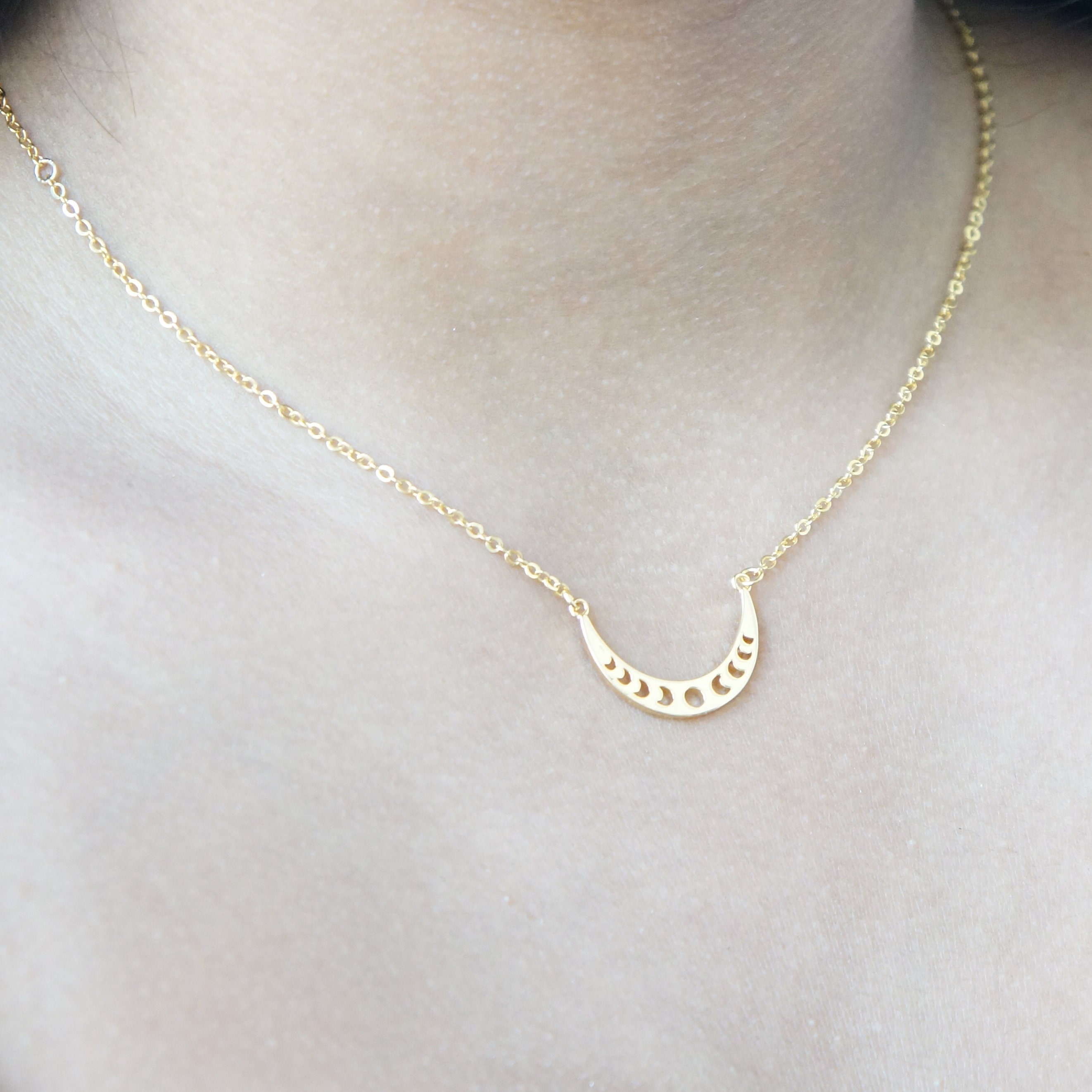 original moon phases necklace GOLD