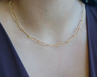 Cadena dorada de acero inoxidable estilo boho, collar de varias capas, minimalista, regalo para ella