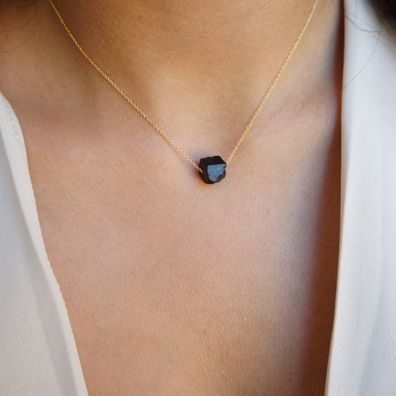 Irregular Tiny Black Tourmaline Necklaces Natural Healing Crystal Repair Raw  Ore Cylinder Pendant Necklaces Men Women Jewellry