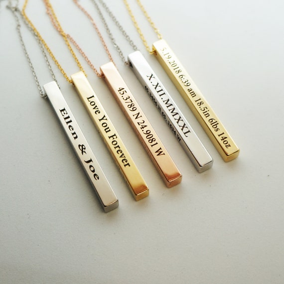 Coordinates bar necklace deals