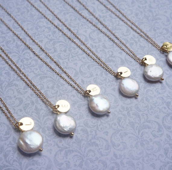Personalized Pearl Necklace Coin Pearl 
