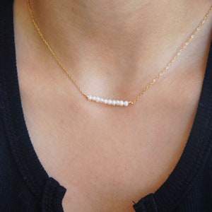 Dainty Freshwater Pearl Necklace: June Birthstone Bridal Jewelry