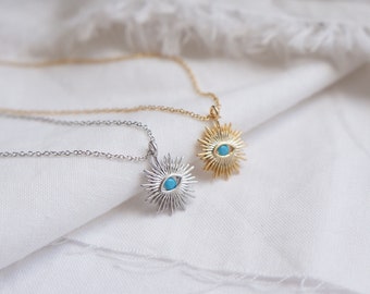 Evil Eye Necklace Cute Protection Necklace Delicate Necklace Gold Eye Necklace Layering Necklace Dainty Minimal Turquoise Eye Necklace