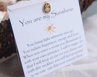 Gold Sunshine Halskette, Sentimentales Geschenk für Frauen