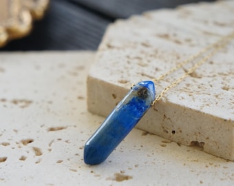 Lapis Lazuli Pendel Halskette: Heilender Kristall, Chakra Schmuck