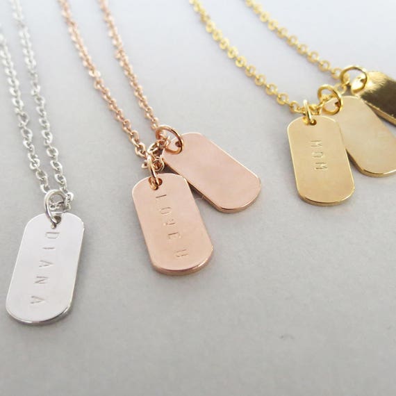 Brightness Dog Tag Pendant in Rose Gold – Glamboutique