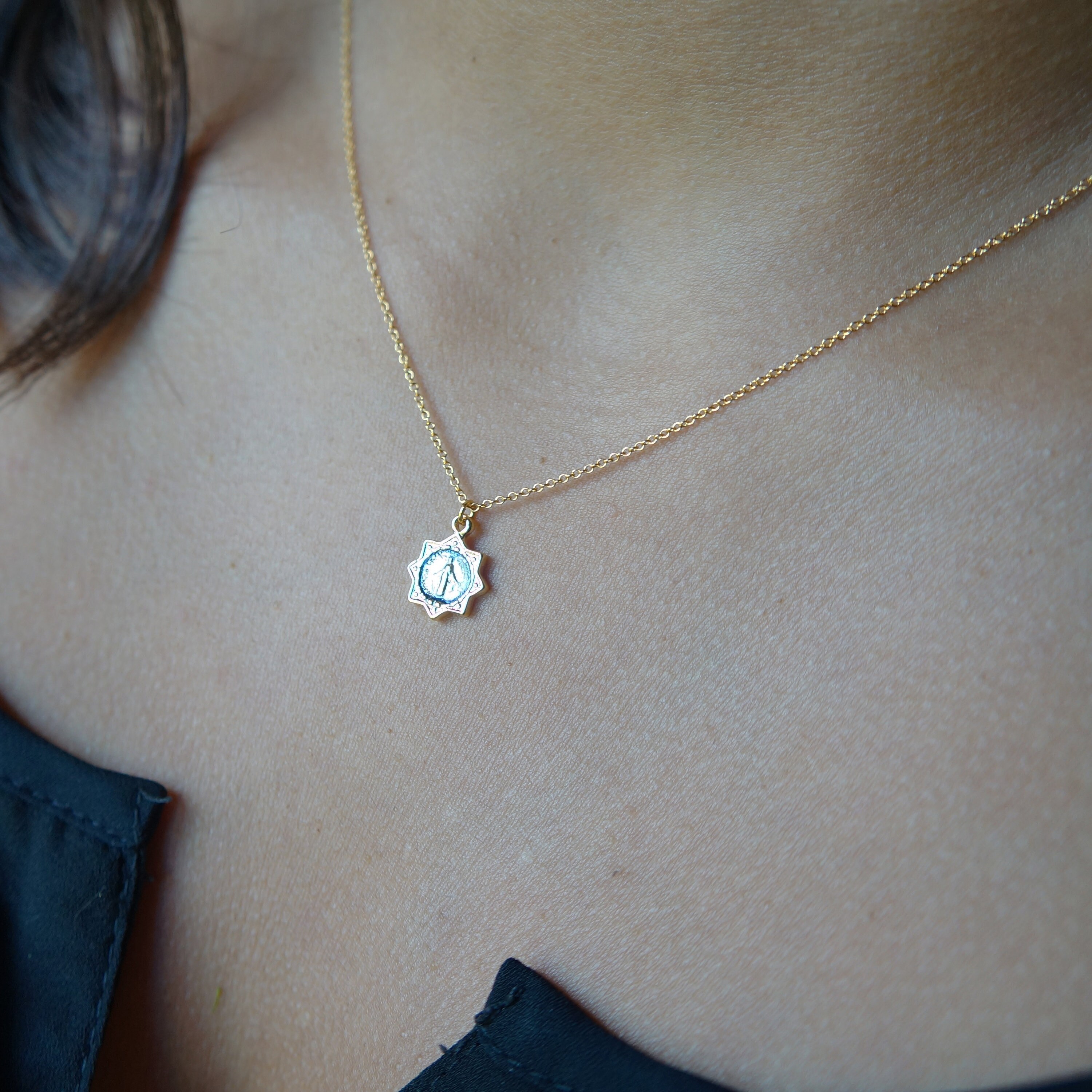 Mini Sun Medallion With Florets - Love - 8 Stones – Scribe Jewelry