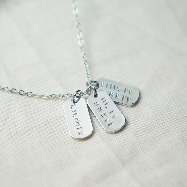 Dog Tag Necklace Gold Bar Necklace Custom Necklace Stamped Etsy