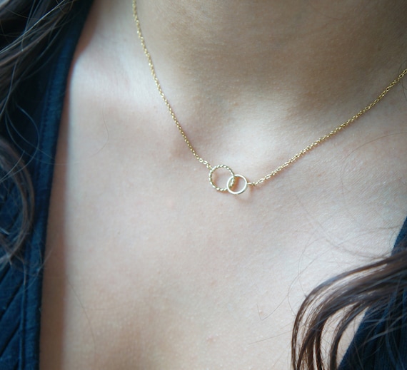 Buy Infinity Necklace Sterling Silver, Interlocking Circle Necklace for  Women Silver, Dainty Linked Double Circle Jewelry Gift for Mom,rose Gold  Online in India - Etsy