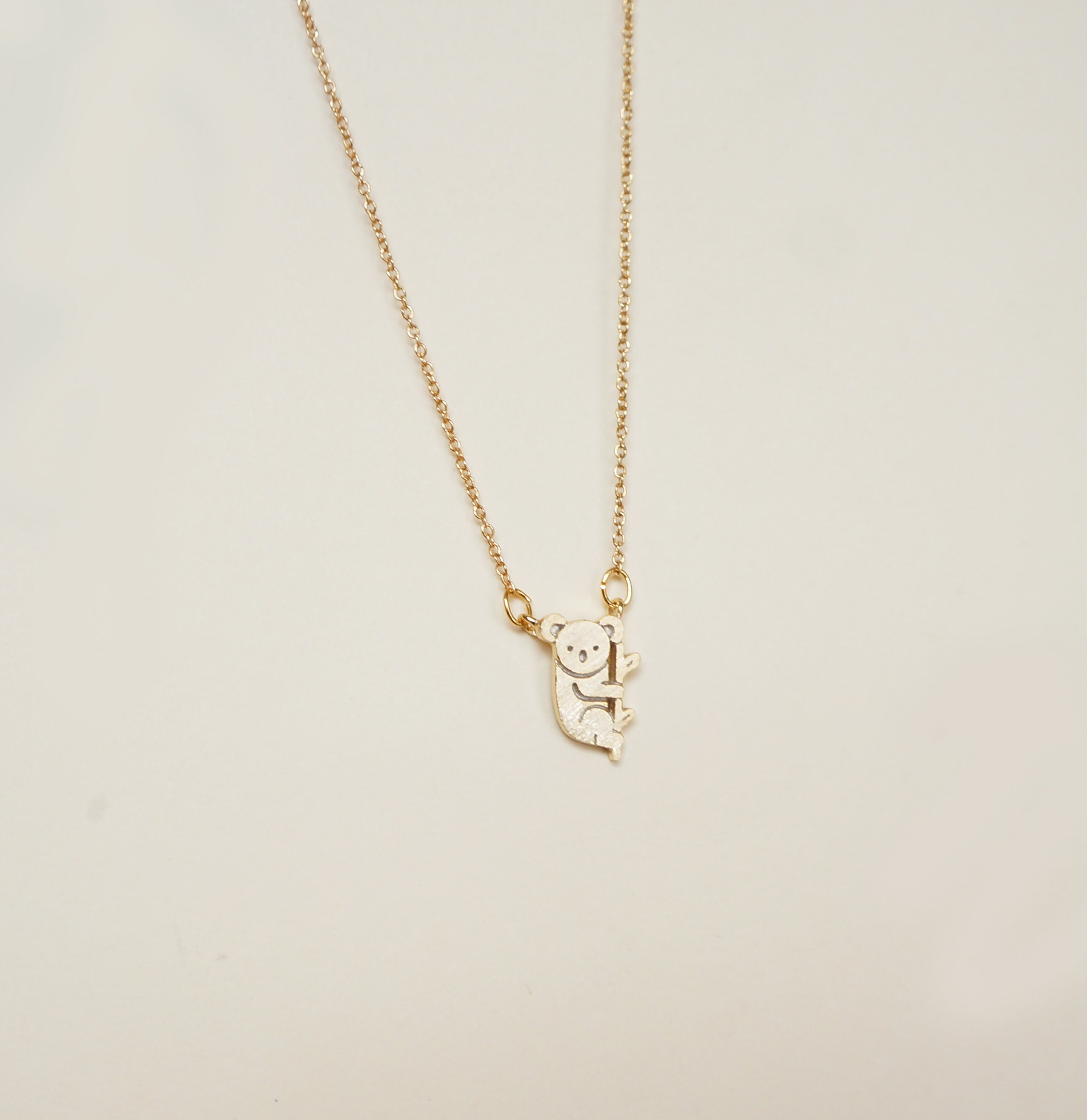 Gold Petite Koala Necklace Tiny Charm Necklace Delicate Gift - Etsy