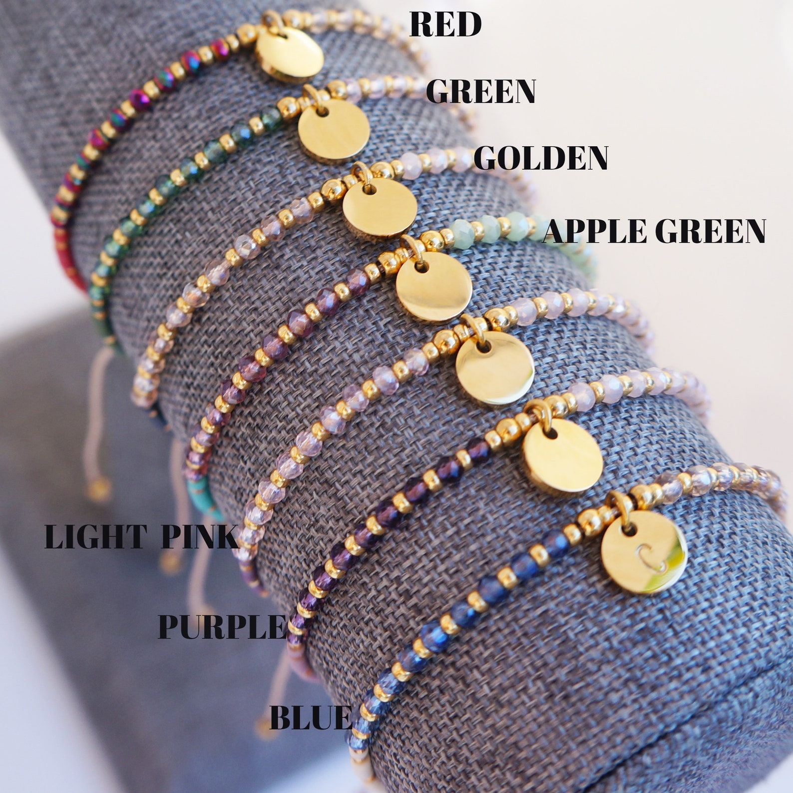 Dainty Initial Bracelet Personalized Gift for Her Hand Stamped Etsy