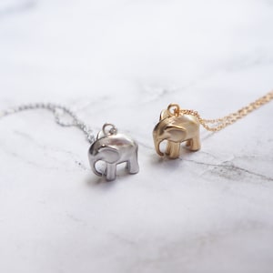 Tiny Elephant Jewelry Gold Silver Charm, Delicate Necklace, Minimalist Pendant, Gift For Animal Lover, Birthday Gift for Her