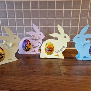 Kaninchen Hase Ostern Schokolade Süßigkeiten Ei Halter mit Schleife svg / png / dxf Dateien. Digitaler Download. Funktioniert mit Cricut und Joy Silhouette Brother Bild 8