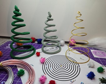 3D Weihnachtsbaum Vorlage wire Art design Drahtbiegemuster Sofort Digital PDF Download Datei nur Bild mit geführter Anleitung 3d
