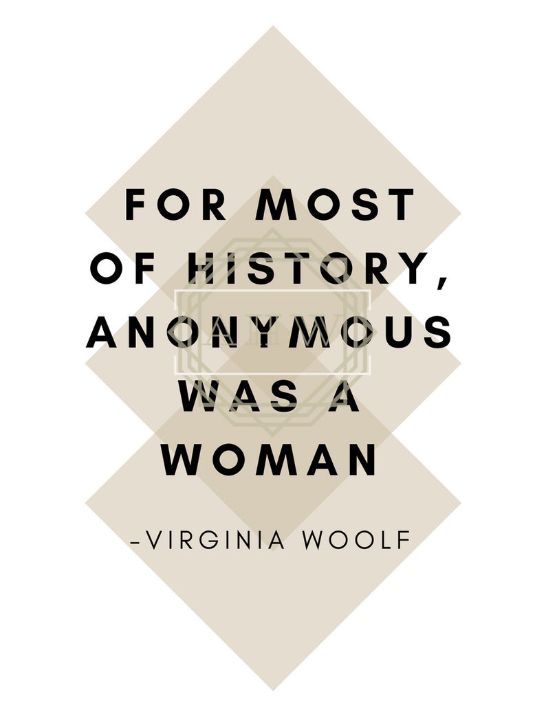 Virginia Woolf Quote Feminist Wall Art Printable Instant Etsy