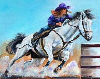 Barrel Racer, Realistic Art, Oil Painting - Etsy