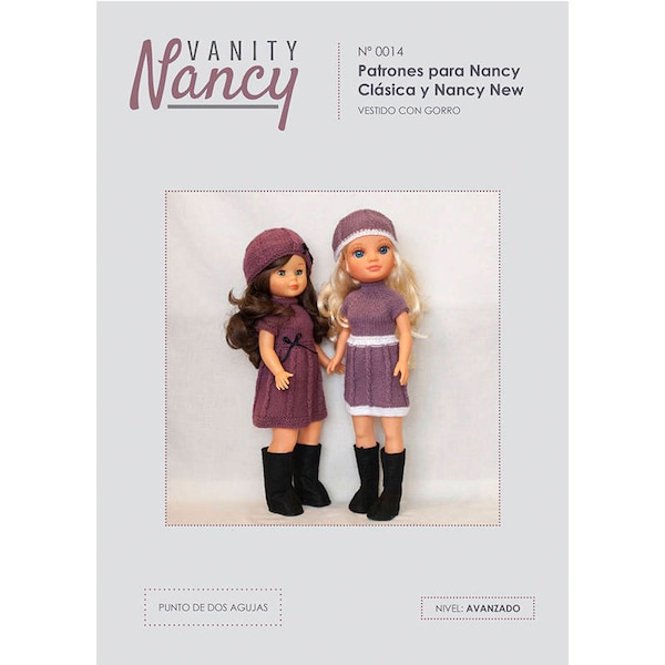 Knitted dress and hat pattern for Nancy from Famosa